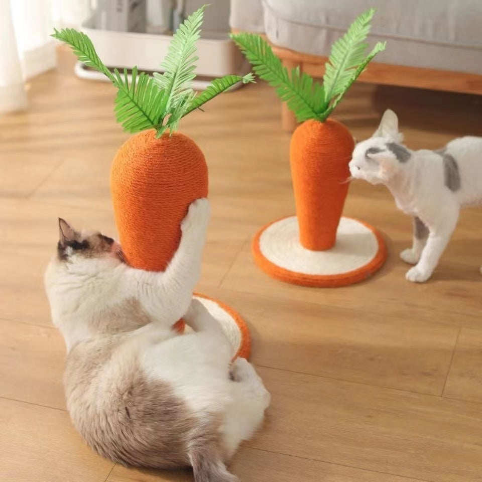 Cat scratching tree, carrot-shaped, fun scratching toy