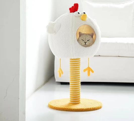 Chick-shaped cat bed