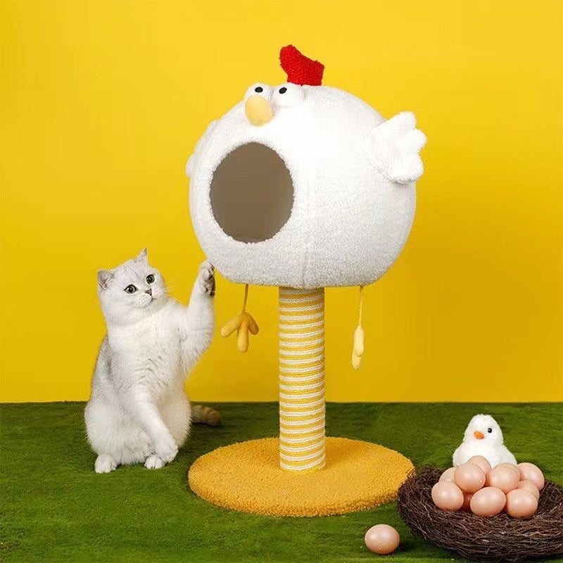 Chick-shaped cat bed