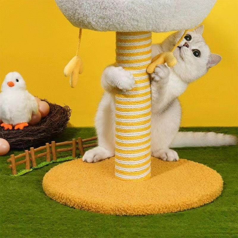 Chick-shaped cat bed