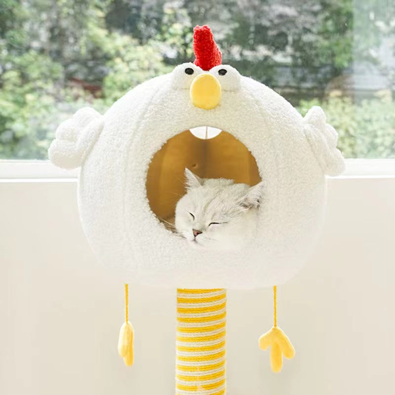 Chick-shaped cat bed
