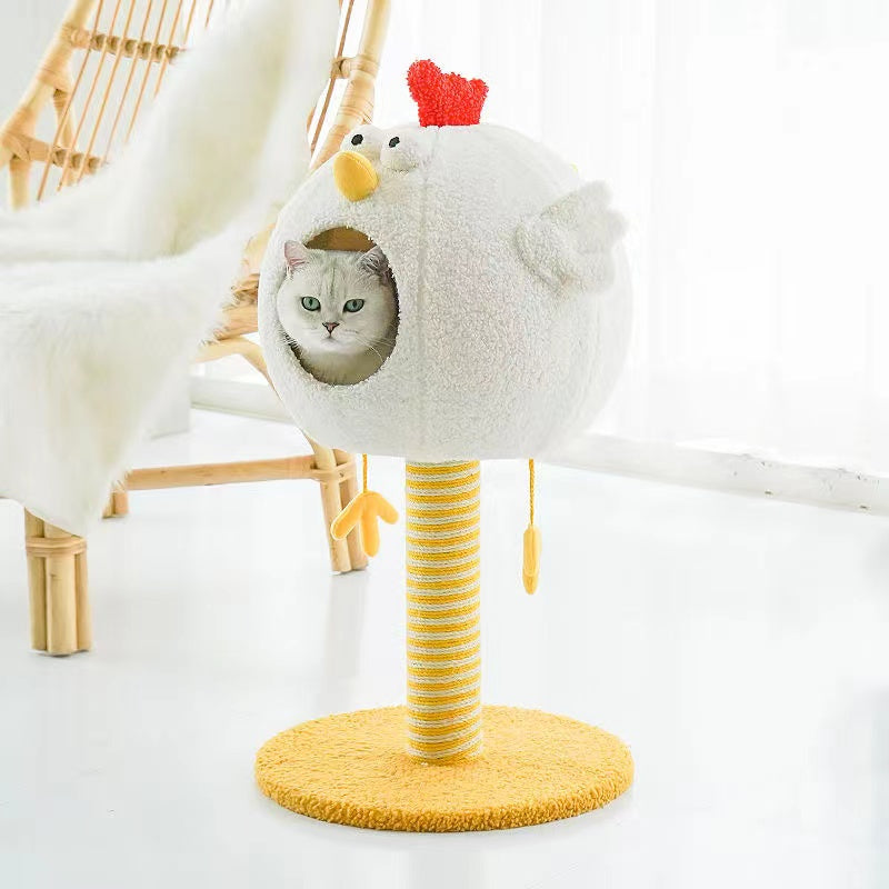 Chick-shaped cat bed
