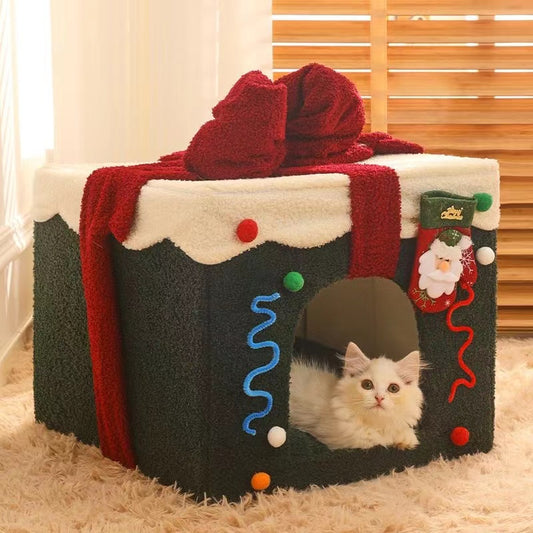Christmas cat nest