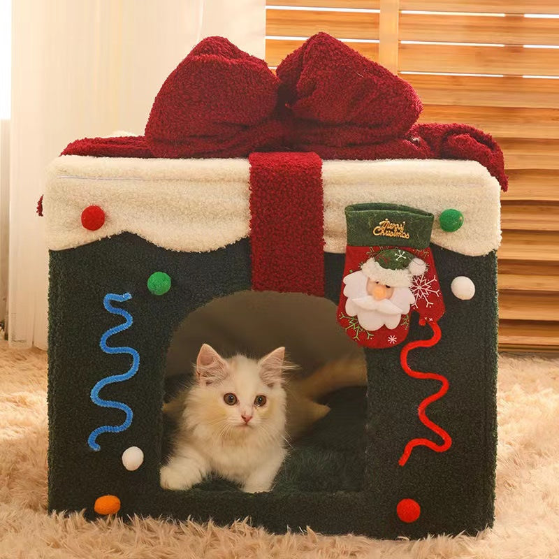 Christmas cat nest