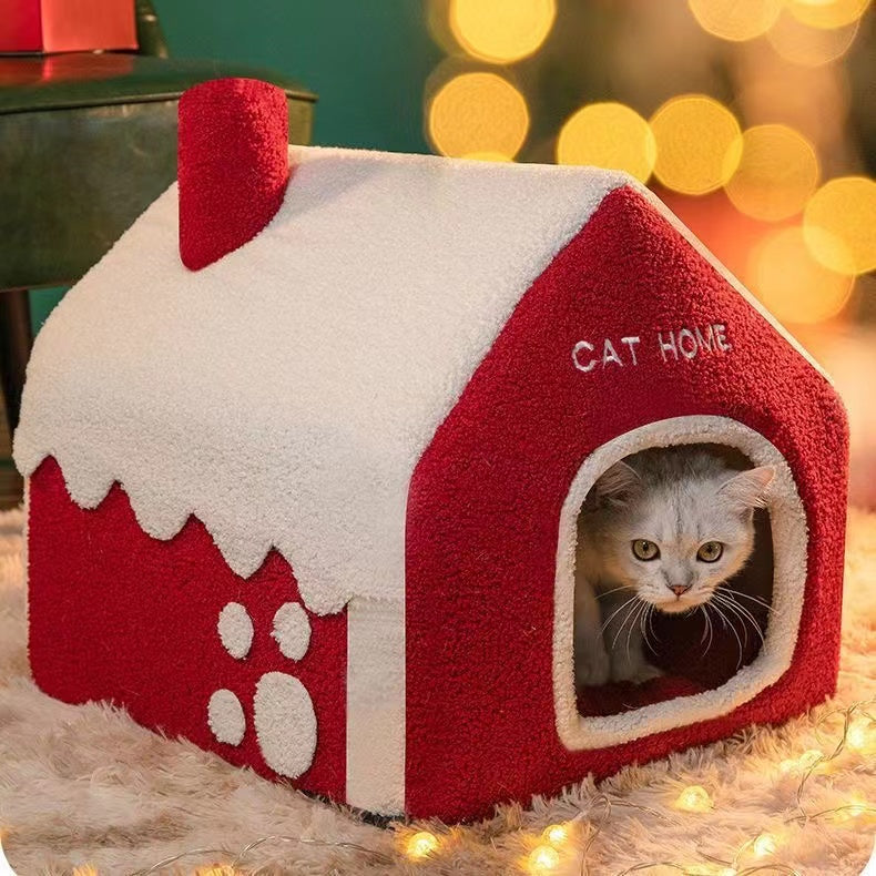 Christmas cat nest