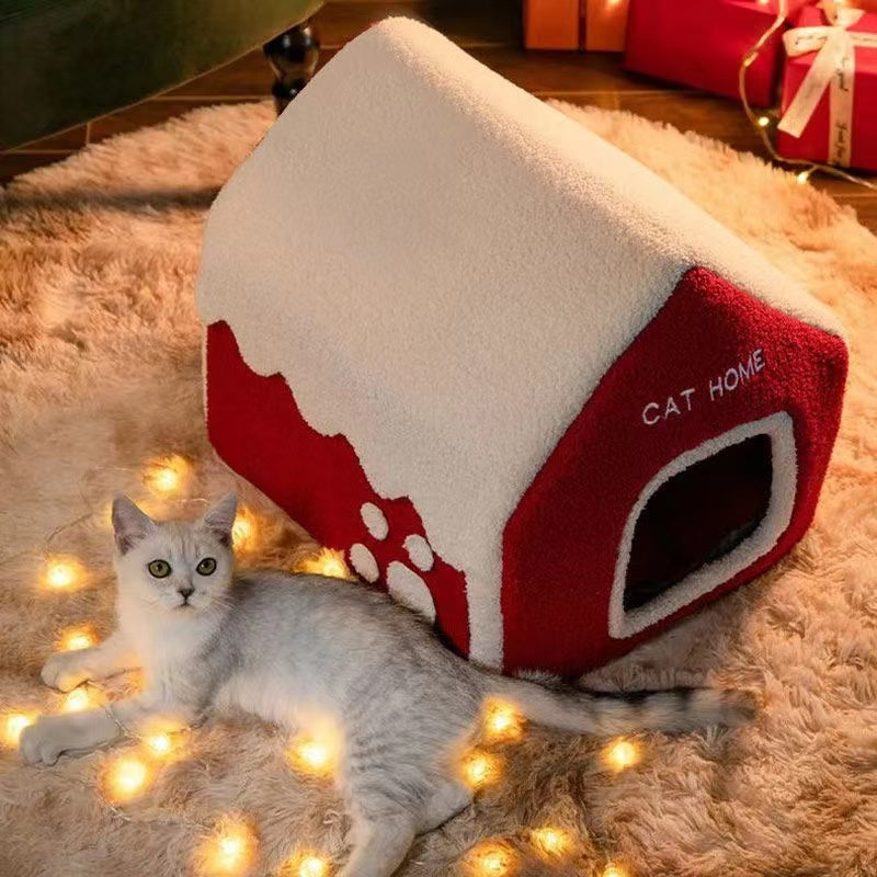 Christmas cat nest