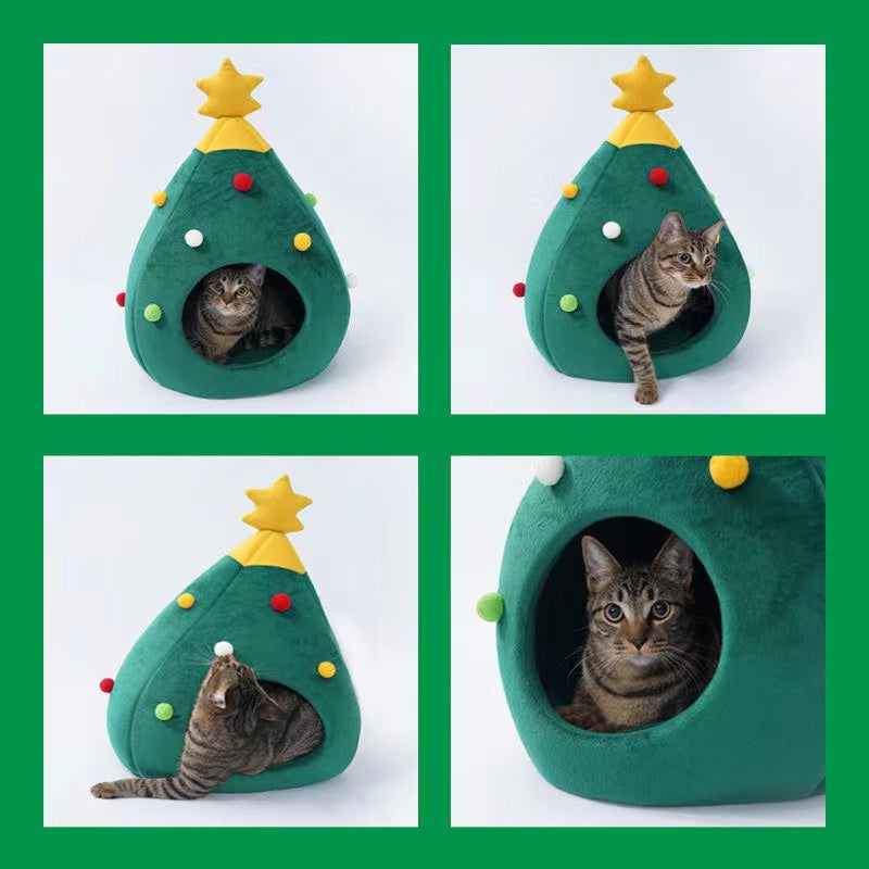 Christmas cat nest