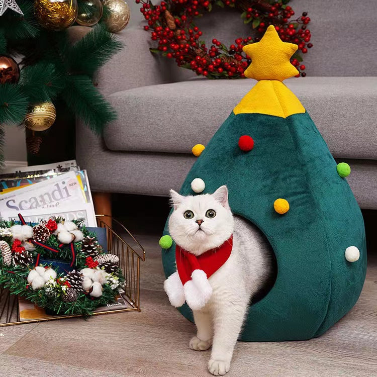 Christmas cat nest