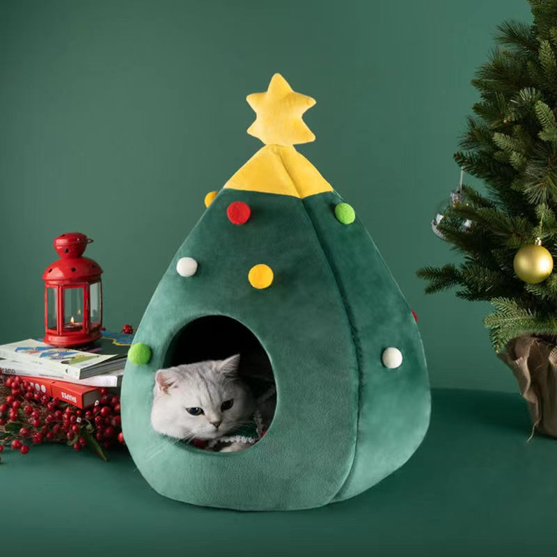 Christmas cat nest