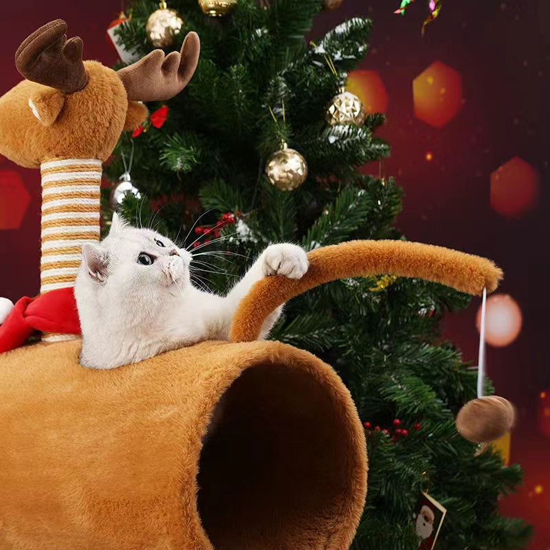 Christmas theme cat climbing frame