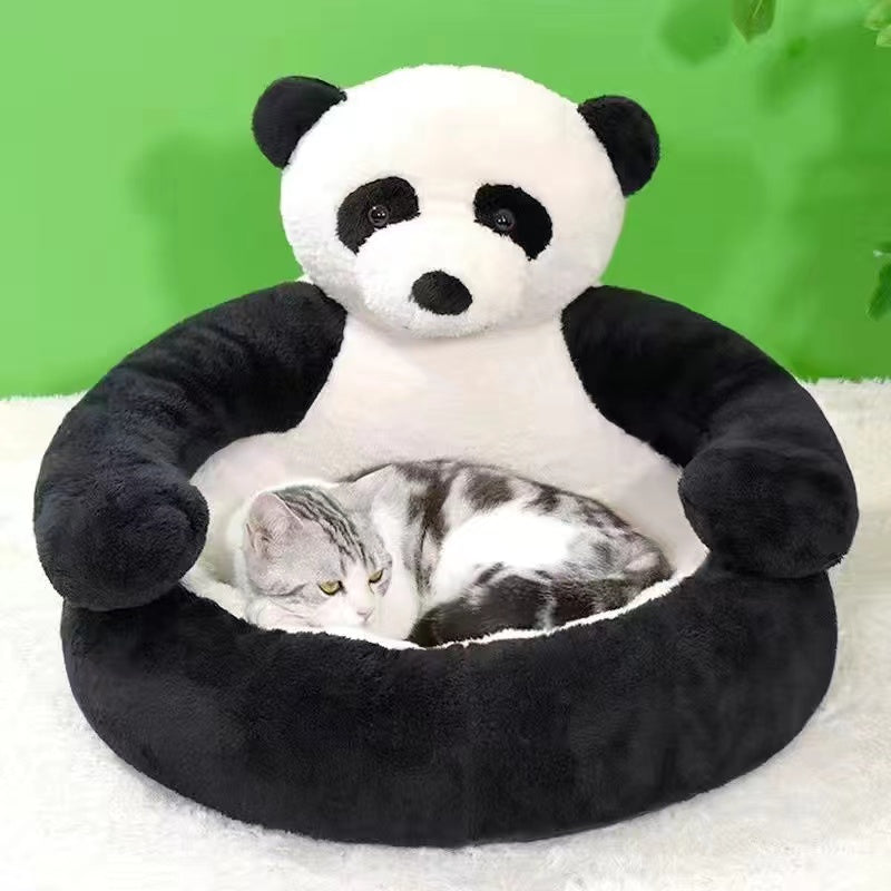 Soft Pet Bed Winter Warm Cute Bear Hug Cat Sleeping Mat Plush Cushion Sofa